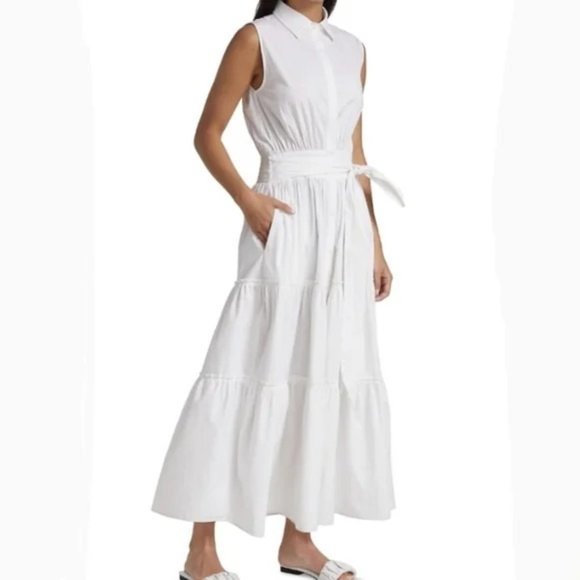 RAMY BROOK Camila Sleeveless Maxi Shirt Dress in White - Large - NWT - Picture 4 of 5
